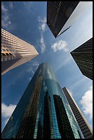 Looking up downtown District high-rises. Houston, Texas, USA ( color)