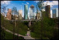 Skyline from park. Houston, Texas, USA ( color)