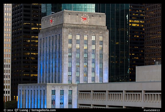 Art deco and modern buildings. Houston, Texas, USA (color)