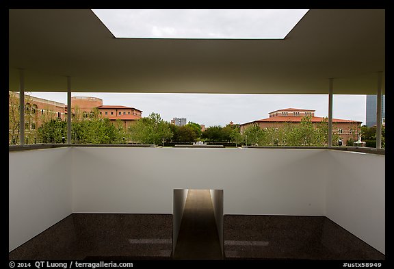 Campus seen from inside Skyspace, Rice University. Houston, Texas, USA (color)