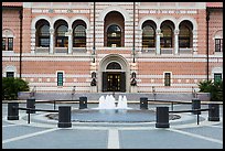 Fountain, and building, Rice University. Houston, Texas, USA ( color)