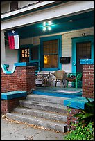 Porch with Texas flag. Houston, Texas, USA ( color)