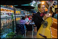 Musician on Riverwalk. San Antonio, Texas, USA ( color)
