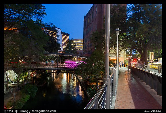 Evening on the Riverwalk. San Antonio, Texas, USA (color)