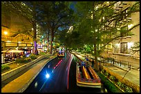 Barge at night, Riverwalk. San Antonio, Texas, USA ( color)