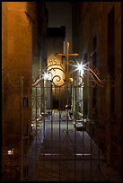 Alley next to church at night. San Antonio, Texas, USA ( color)