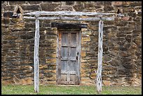 Door in wall, Indian quarters, Mission San Jose. San Antonio, Texas, USA