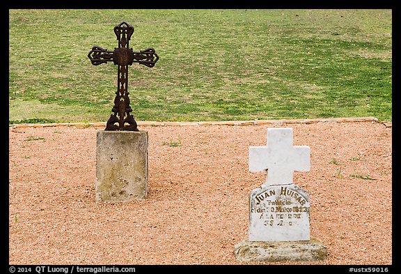 Tombs, Mission San Jose. San Antonio, Texas, USA (color)