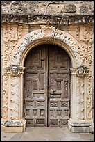Rear portal to the church, Mission San Jose. San Antonio, Texas, USA