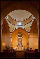 Mission Concepcion Church interior. San Antonio, Texas, USA