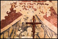 Fading fresco and crucifix. San Antonio, Texas, USA