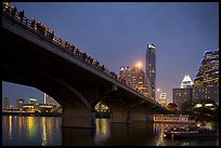 Watching one million bats fly at dusk. Austin, Texas, USA ( color)