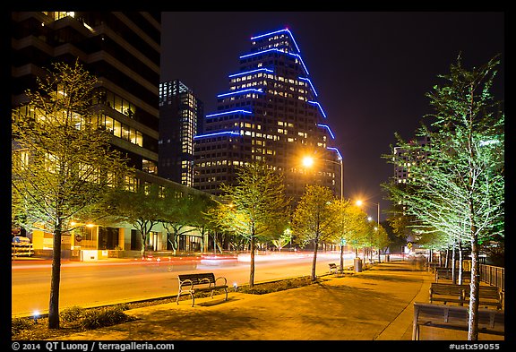 Street at night. Austin, Texas, USA (color)