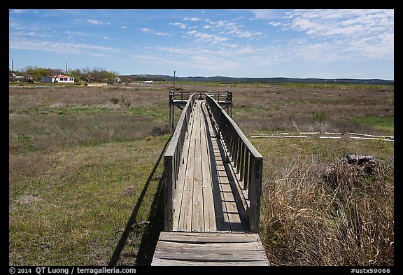 Deck over dried Buchanan Lake, Tow. Texas, USA (color)