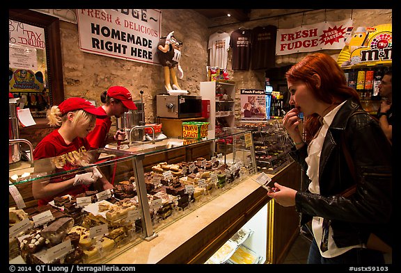 Fudge store. Fredericksburg, Texas, USA (color)