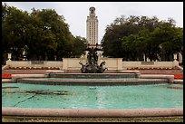 Basin and Texas Tower, University of Texas. Austin, Texas, USA ( color)