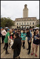 Students and Texas Tower, University of Texas. Austin, Texas, USA ( color)