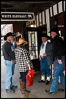 Group in front of White Elephant bar. Fort Worth, Texas, USA ( color)