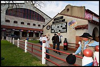Men in front of Cowtown Coliseum. Fort Worth, Texas, USA ( color)