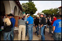 Rodeo contestants line up, Stockyards. Fort Worth, Texas, USA ( color)