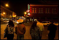 Fort Worth Stockyards at night. Fort Worth, Texas, USA ( color)