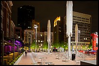 Public square at night. Fort Worth, Texas, USA ( color)