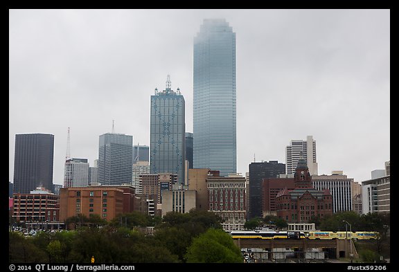 Dallas Skyline near Dealey Plaza. Dallas, Texas, USA (color)