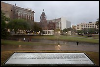Sign commemorating JFK on assassination site. Dallas, Texas, USA ( color)