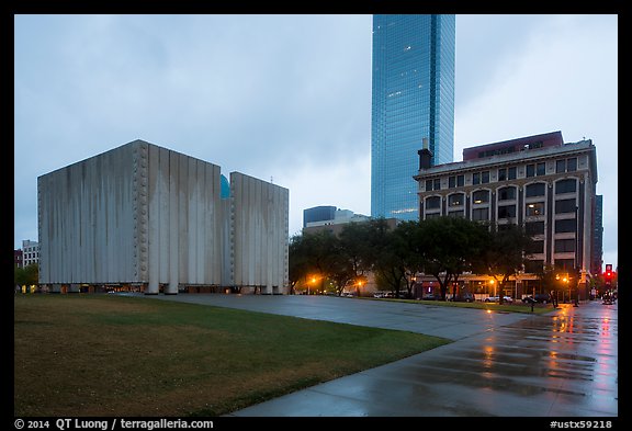 John F Kennedy Memorial Plaza. Dallas, Texas, USA (color)