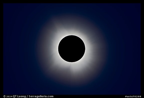 Inner and outer corona, April 8 2024 total eclipse. Waco Mammoth National Monument, Texas, USA (color)
