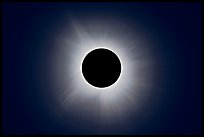 Corona streamers, April 8 2024 total eclipse. Waco Mammoth National Monument, Texas, USA ( color)