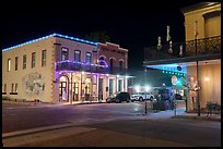 Historic Kahn and Jefferson hotels at night. Jefferson, Texas, USA ( color)