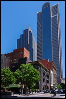 Main Street and Comerica building. Dallas, Texas, USA ( color)