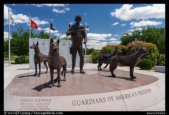 Guardians of America Freedom sculpture, Military Working Dog Teams National Monument. San Antonio, Texas, USA (color)
