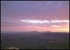 San Juan Canyon and  Monument Valley seen from Muley Point, sunset. USA ( color)