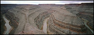 Goosenecks. Bears Ears National Monument, Utah, USA (Panoramic color)