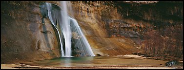 Lower Calf Creek waterfall. Grand Staircase Escalante National Monument, Utah, USA (Panoramic color)