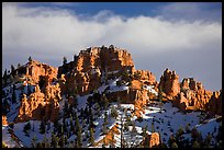 Hoodoos and cliffs in winter, Red Canyon. Utah, USA ( color)