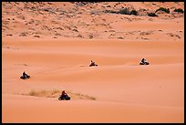 Four-wheelers on dunes, Coral pink sand dunes State Park. Utah, USA (color)