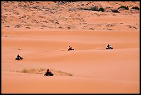 Four-wheelers on dunes, Coral pink sand dunes State Park. Utah, USA