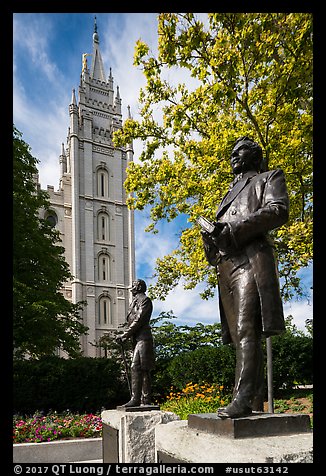 Joseph Smith statue, Temple Square. Utah, USA (color)