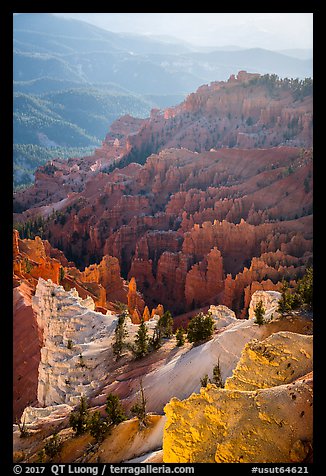 Ridges and hoodoos from North View Lookout. Cedar Breaks National Monument, Utah, USA (color)