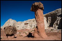 Rock-capped sandstone towers. Grand Staircase Escalante National Monument, Utah, USA ( color)