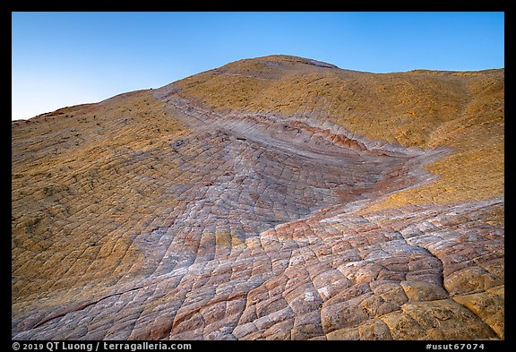 Expanse of cross-bedded sandstone leading to summit of Yellow Rock. Grand Staircase Escalante National Monument, Utah, USA (color)