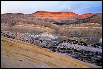 Moonrise over Cockscomb from Yellow Rock. Grand Staircase Escalante National Monument, Utah, USA ( color)