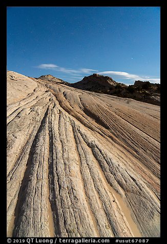 Yellow Rock cross-bedding at night. Grand Staircase Escalante National Monument, Utah, USA