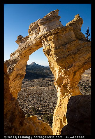 Grosvenor Arch and valley. Grand Staircase Escalante National Monument, Utah, USA (color)