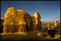 Hoodoos at night, Devils Garden. Grand Staircase Escalante National Monument, Utah, USA ( color)