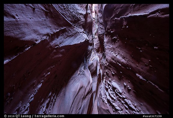 Dark and narrow passage, Spooky slot canyon. Grand Staircase Escalante National Monument, Utah, USA (color)