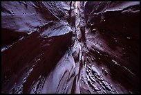 Dark and narrow passage, Spooky slot canyon. Grand Staircase Escalante National Monument, Utah, USA ( color)